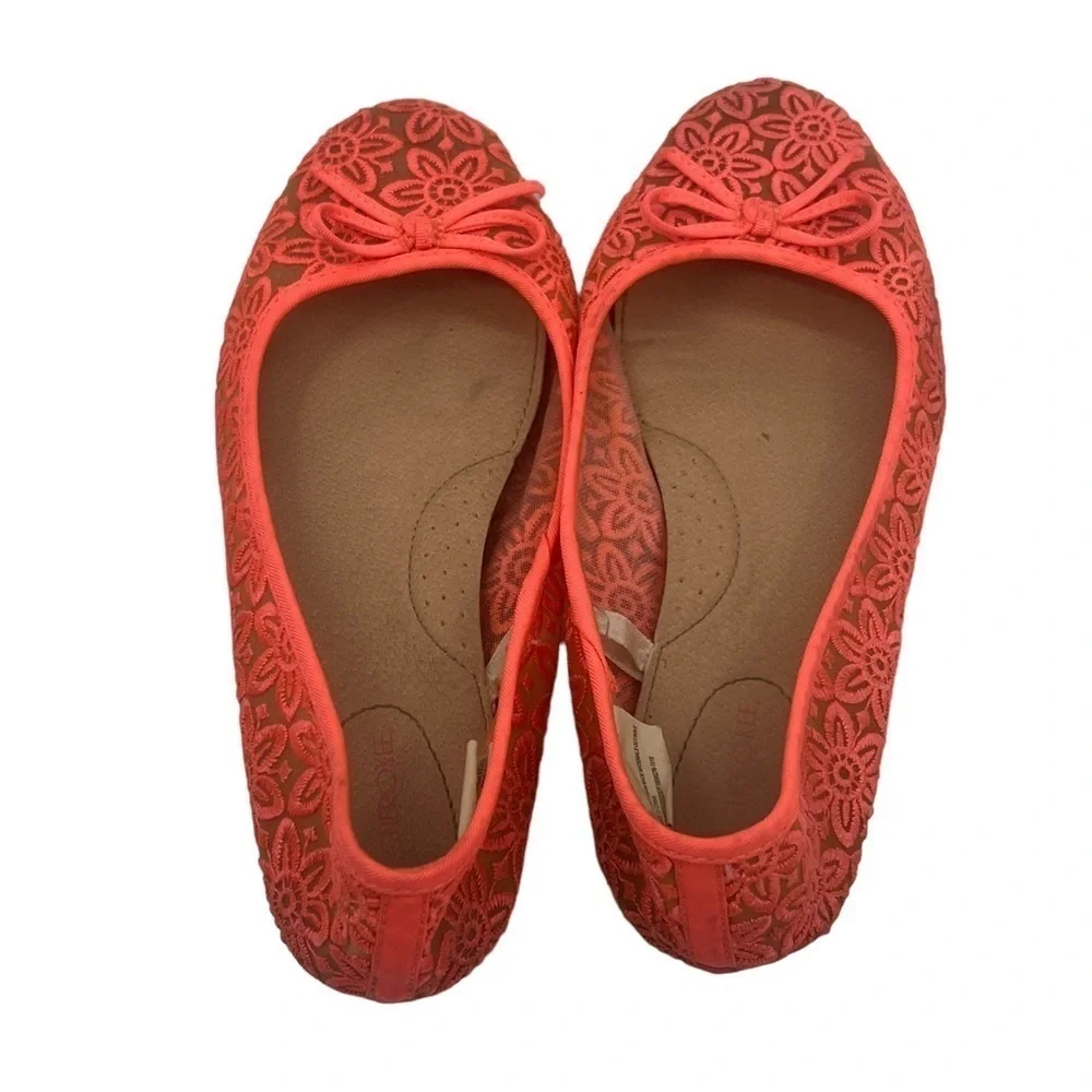Cherokee Hot Pink Lace Slip On Ballet Flats Size 5 Girl's